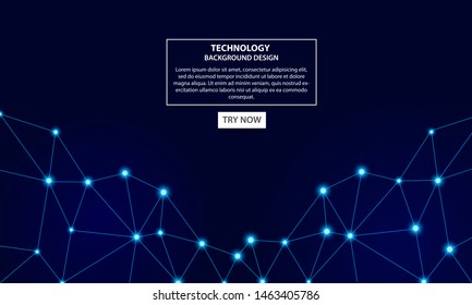 Geometric technology connection lines and dots background. Futuristic digital network concept.