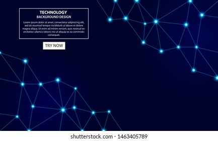 Geometric technology connection lines and dots background. Futuristic digital network concept.