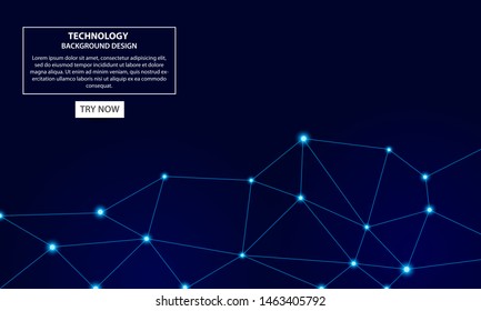 Geometric technology connection lines and dots background. Futuristic digital network concept.