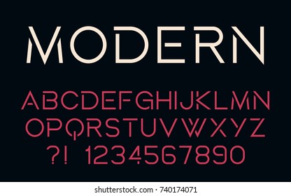 Geometric technology font Modern design Bold letters and numbers Vector abc