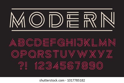 Geometric technology font Modern futuristic design letters and numbers Vector logo