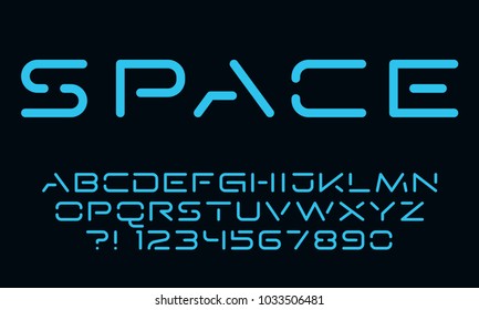 Geometric technology font Modern sport design Futuristic letters and numbers Vector abc