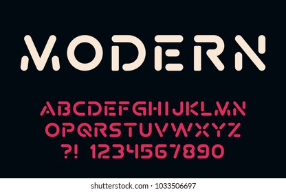 Geometric technology font Modern sport design Futuristic letters and numbers Vector abc