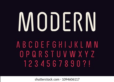 Geometric technology font Modern sport design Think letters and numbers Vector alphabet