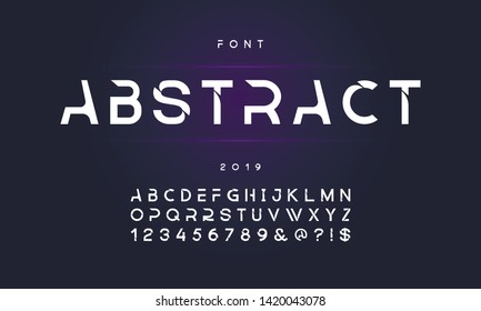 Geometric Technology Font Modern Sport Design. Vector Of Modern Abstract Font And Alphabet.