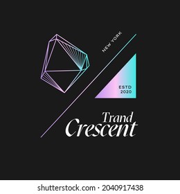 Geometric technology logo template. Vector gradient, usable for Business and Technology Logos. Flat Design. Template Element. Abstract sign.