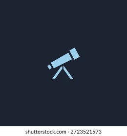 Logotipo del telescopio geométrico que representa la visión, el descubrimiento y la visión del futuro.