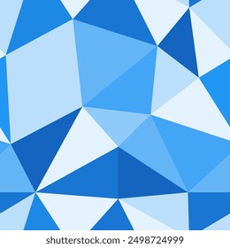 Geometric template background. Big triangles size. Repeatable pattern. Azure Waters color palette. Elegant vector tiles. Seamless vector illustration.