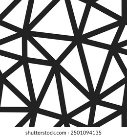 Geometric template background. Big triangles size. Bold lines weight. Repeatable pattern. Seamless tileable vector illustration.