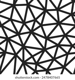 Geometric template background. Medium triangles size. Bold lines weight. Repeatable pattern. Seamless tileable vector illustration.