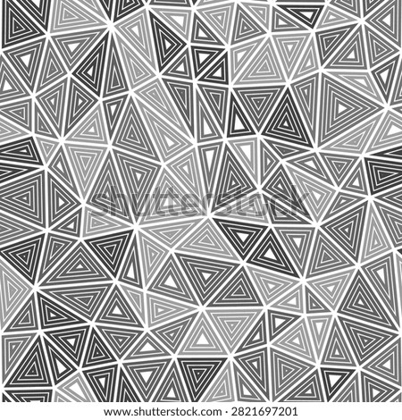 Geometric template background. Medium triangles size. Multiple repeated inner triangles. Mono tone style. Repeatable pattern. Modern vector tiles. Seamless vector illustration.