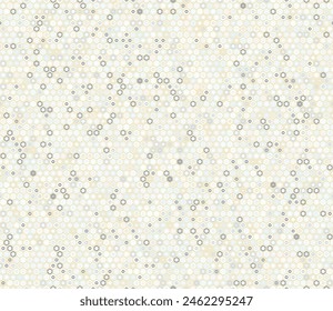 Geometric template background. Plain hexagon frames. Small hexagon geometric shapes. Multiple tones color palette. Seamless pattern. Tileable vector illustration.