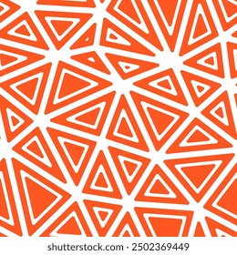 Geometric template background. Rounded solid shapes in frames. Big triangles size. Solid Color style. Repeatable pattern. Modern vector tiles. Seamless vector illustration.