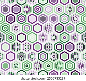 Geometric template background. Geometric shapes of varied style and color. Honeycomb cells. Tileable pattern. Seamless background. Lively vector illustration.