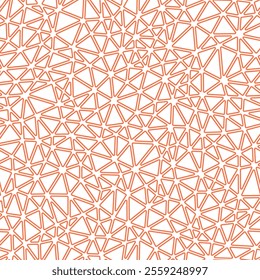 Geometric template background. Small triangles size. Solid Color style. Rounded triangles outlined. Repeatable pattern. Spicy Sunset Glow. Modern vector tiles. Seamless vector illustration.