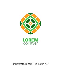 Símbolo gráfico oriental ornamental para el diseño de logotipo o emblema