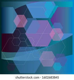 geometric template with many Hexagon