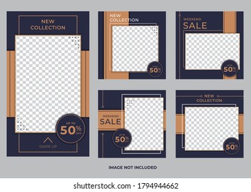 Geometric Template For Social Media And Posts, Vector Illustration. Design Backgrounds For Social Network