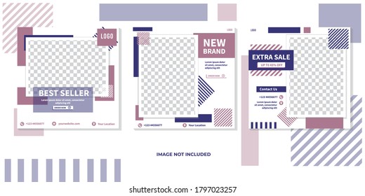 Plantilla Geométrica Para Medios Sociales Y Publicaciones, Ilustración Vectorial. Antecedentes De Diseño De La Red Social
