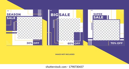 Geometric Template For Social Media And Posts, Vector Illustration. Design Backgrounds For Social Network