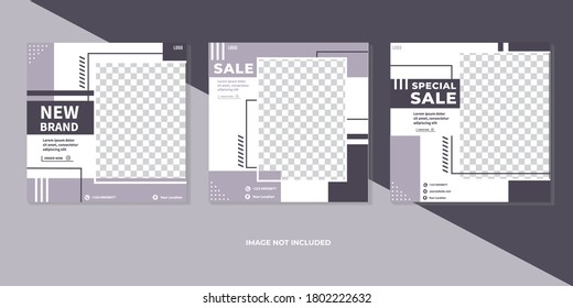 Geometric Template For Social Media And Posts, Vector Illustration. Design Backgrounds For Social Network