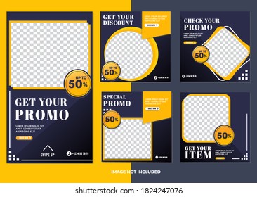 Geometric Template For Social Media And Posts, Vector Illustration. Design Backgrounds For Social Network