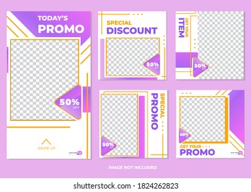 Geometric Template For Social Media And Posts, Vector Illustration. Design Backgrounds For Social Network
