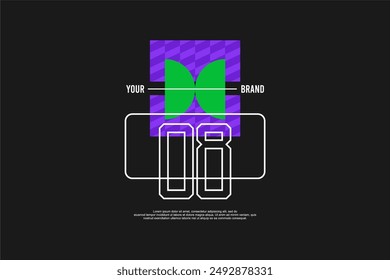 geometric template for streetwear and fashion design with motivational quotes