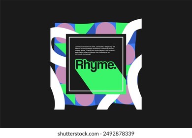 geometric template for streetwear and fashion design with motivational quotes