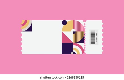 Geometric template ticket design background concept
