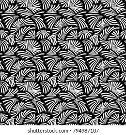 Geometric template vector. Black and white abstract seamless pattern.