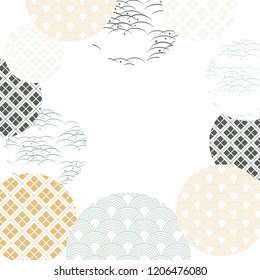 Geometric template vector. Japanese pattern background. 