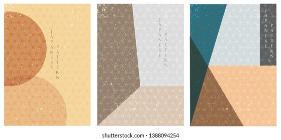 Geometric template vector. Japanese pattern background. Cover page design.