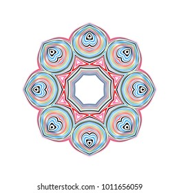 Geometric template vector ornamental symbol. Mandala. Stylized floral pattern