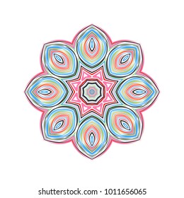 Geometric template vector ornamental symbol. Mandala. Stylized floral pattern