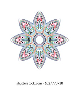 Geometric template vector ornamental symbol. Mandala. Stylized floral pattern