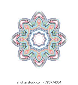 Geometric template vector ornamental symbol. Mandala. Stylized floral pattern