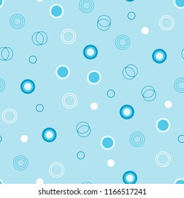 Geometric Tender Seamless Pattern of Blue Circles on Light Backdrop. Continuous Minimal Delicate Background for Baby's Stuffs and Children's Products.