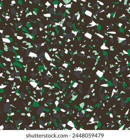 Patrón geométrico terrazo sin fisuras. Abstractas fondo moderno colorido. Diseño de moda de piedra para Web e impresión. Baldosas venecianas, suelo de baldosas y decoración casera. Textura pastel caótica.