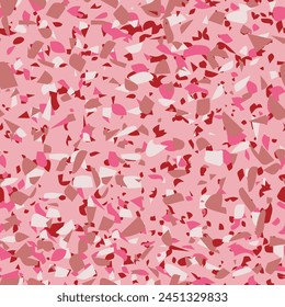 Geometric terrazzo seamless pattern. Abstract colourful modern background. Stone fashion design for web and print. Venetian tile, flooring home decor. Chaotic pastel texture.