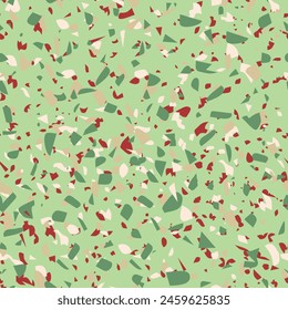 Geometric terrazzo seamless pattern. Abstract colourful modern background. Stone fashion design for web and print. Venetian tile, flooring home decor. Chaotic pastel texture.