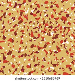 Geometric terrazzo seamless pattern. Abstract colourful modern background. Stone fashion design for web and print. Venetian tile, flooring home decor. Chaotic pastel texture.