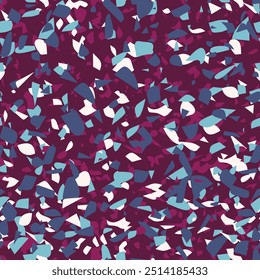 Geometric terrazzo seamless pattern. Abstract colourful modern background. Stone fashion design for web and print. Venetian tile, flooring home decor. Chaotic pastel texture.