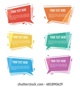 Geometric Text Label / Speech Bubble Set