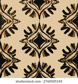 Geometric textile background, earthy tones, diamond motif, tribal symmetry