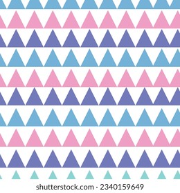 Geometric textile zigzag triangle seamless pattern in pastel colors. Background design texture.