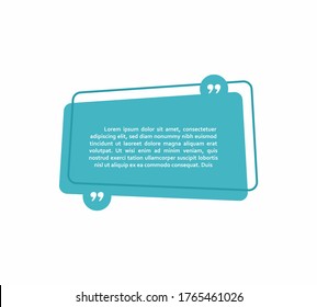 Caja de texto geométrico. Burbuja de discurso de la caja de citas. Ilustración vectorial moderna de estilo plano.
