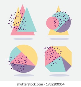 geometric texture abstract memphis layout shapes various vector illustration