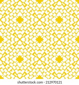 Geometric texture in art deco style for Christmas and holiday decor or wedding invitation background in white and yellow-gold. Seamless vector pattern for winter fashion