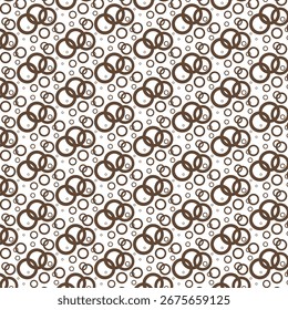 geometric texture of beige circles on white background, vector backdrop.